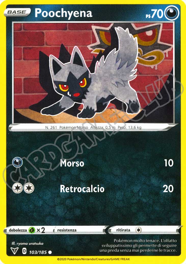 103 / 185 Poochyena comune normale (IT) -NEAR MINT-