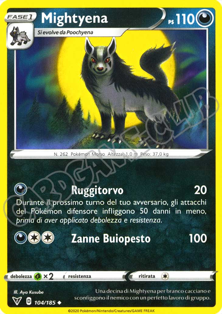 104 / 185 Mightyena non comune normale (IT) -NEAR MINT-