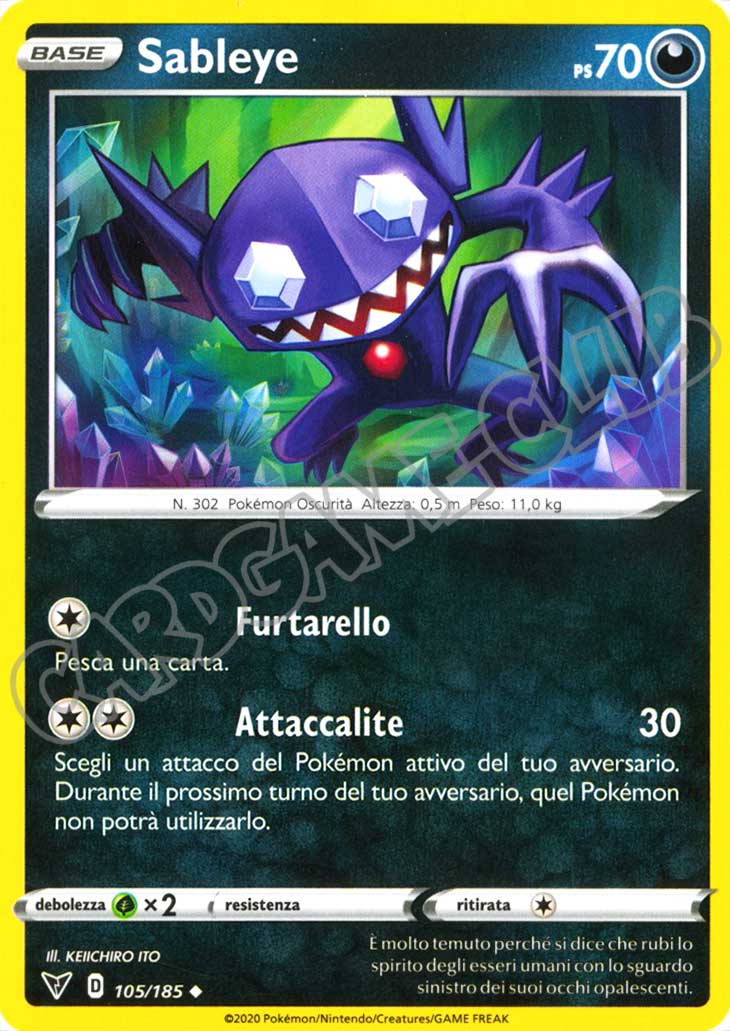 105 / 185 Sableye non comune normale (IT) -NEAR MINT-