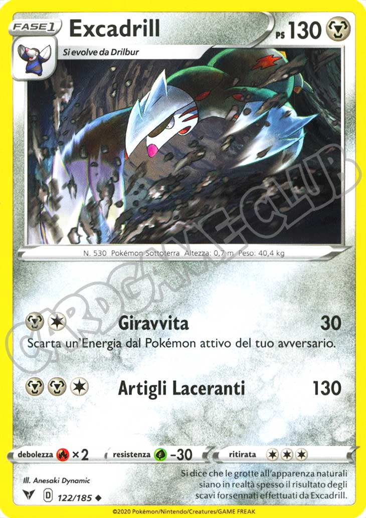 122 / 185 Excadrill non comune normale (IT) -NEAR MINT-