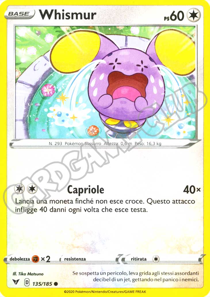 135 / 185 Whismur comune normale (IT) -NEAR MINT-