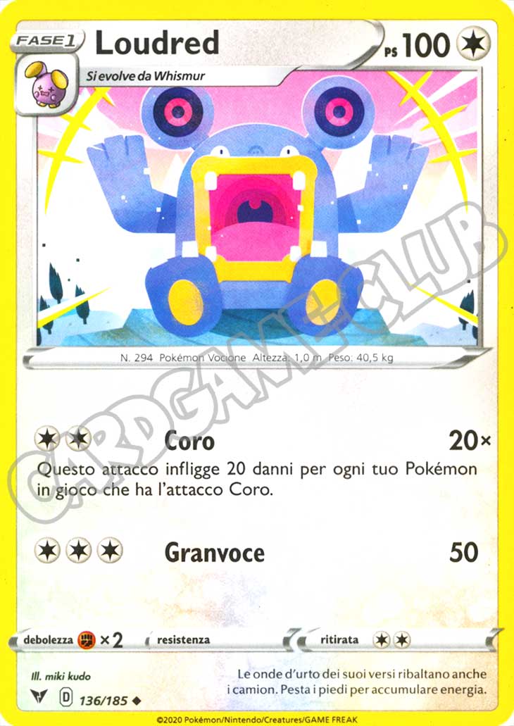136 / 185 Loudred non comune normale (IT) -NEAR MINT-