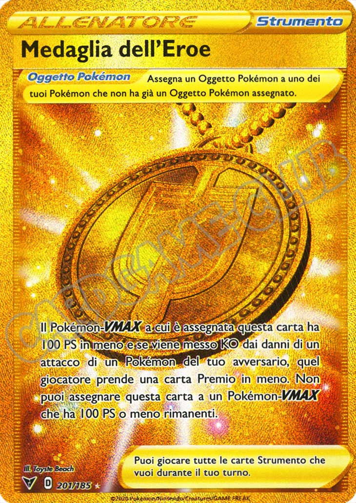 201 / 185 Medaglia dell'Eroe rara segreta foil (IT) -NEAR MINT-