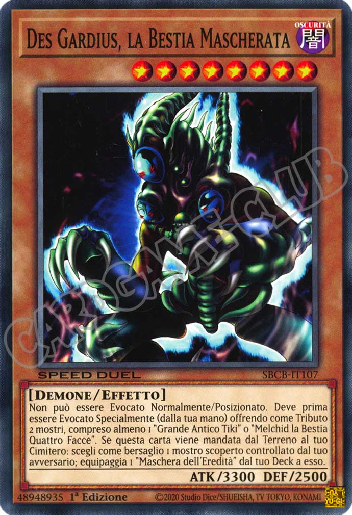 SBCB-IT107 Des Gardius, la Bestia Mascherata comune 1a Edizione (IT) -NEAR MINT-