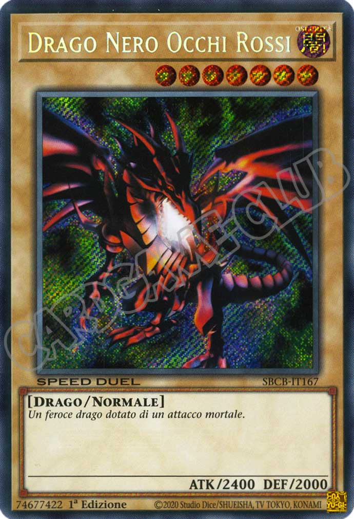 SBCB-IT167 Drago Nero Occhi Rossi rara segreta 1a Edizione (IT) -NEAR MINT-