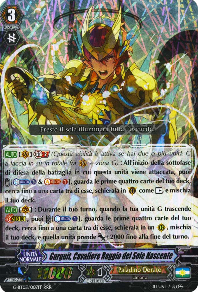 G-BT03-IT007 Gurguit, Cavaliere Raggio del Sole Nascente tripla rara foil (IT) -NEAR MINT-