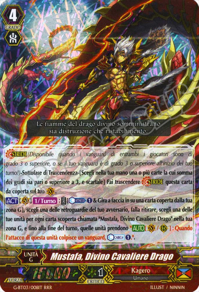 G-BT03-IT008 Mustafa, Divino Cavaliere Drago tripla rara foil (IT) -NEAR MINT-