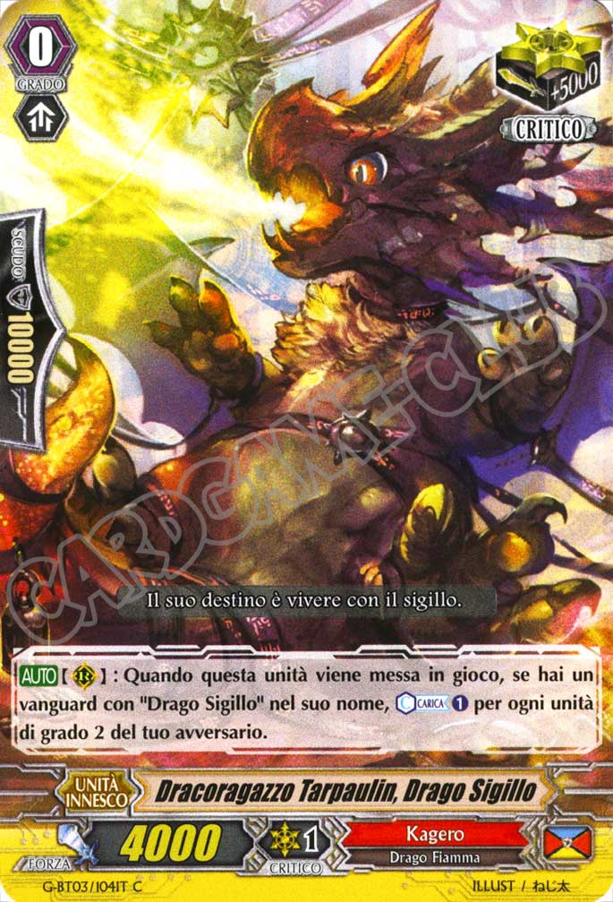 G-BT03-IT104 Dracoragazzo Tarpaulin, Drago Sigillo comune normale (IT) -NEAR MINT-