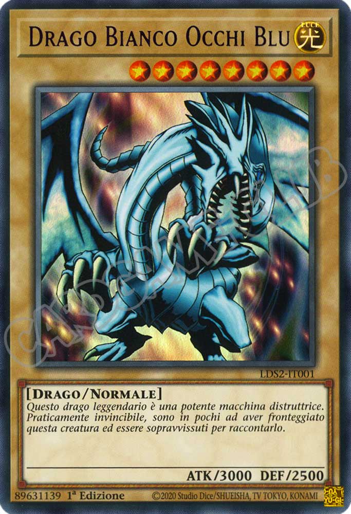 LDS2-IT001 Drago Bianco Occhi Blu (scritta VIOLA) ultra rara 1a Edizione (IT) -NEAR MINT-