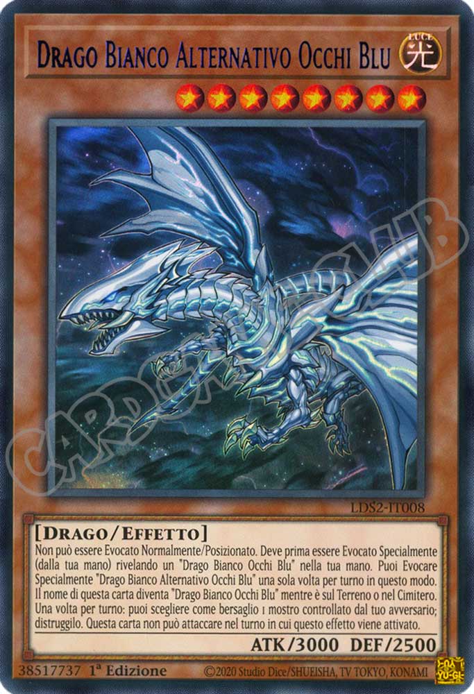 LDS2-IT008 Drago Bianco Alternativo Occhi Blu (scritta BLU) ultra rara 1a Edizione (IT) -NEAR MINT-