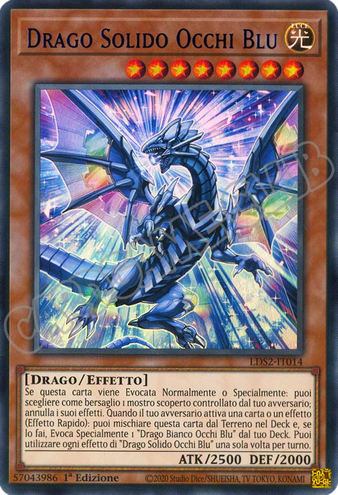 LDS2-IT014 Drago Solido Occhi Blu (scritta BLU) ultra rara 1a Edizione (IT) -NEAR MINT-