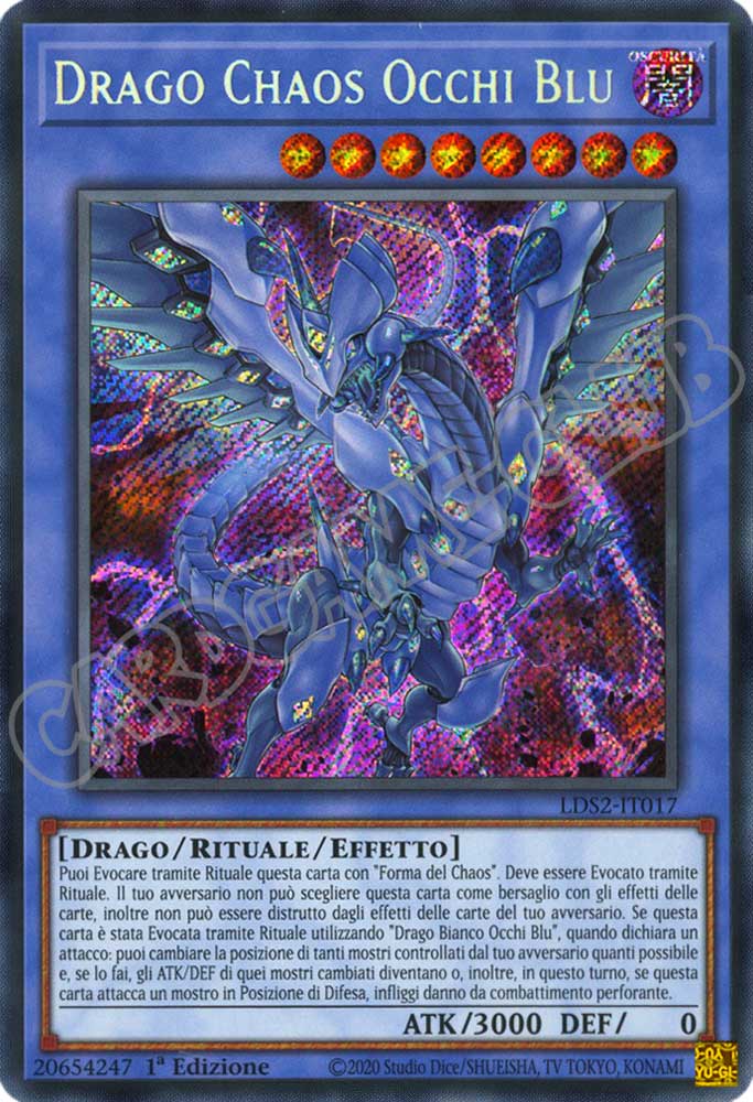 LDS2-IT017 Drago Chaos Occhi Blu rara segreta 1a Edizione (IT) -NEAR MINT-