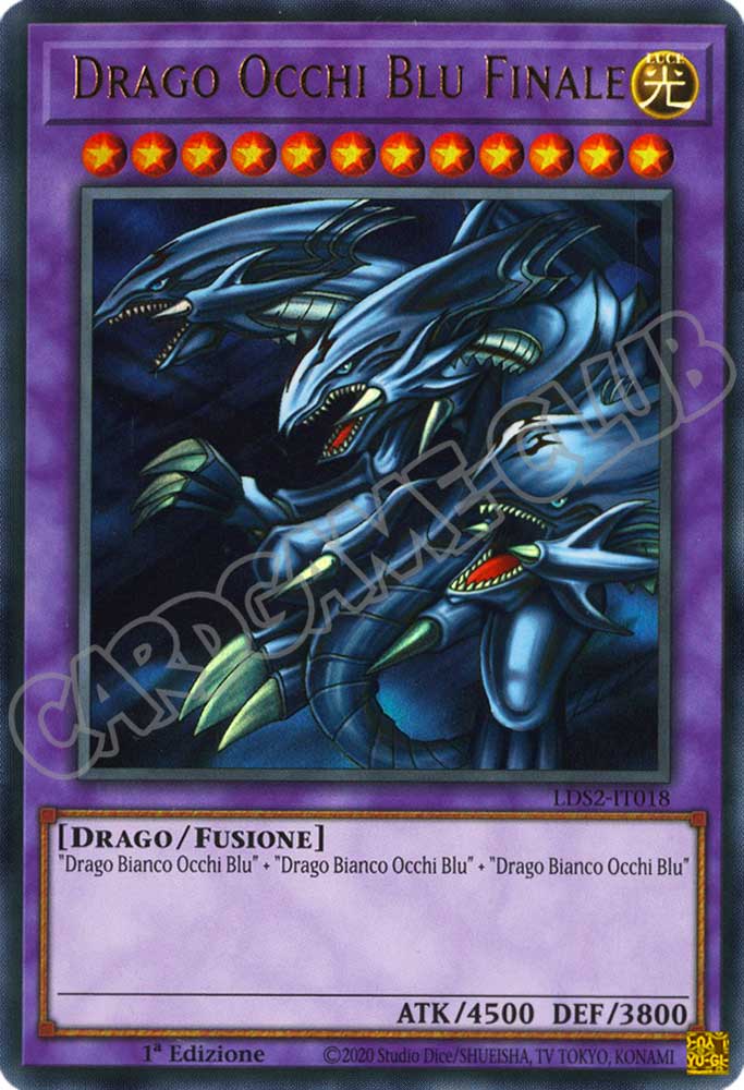 LDS2-IT018 Drago Occhi Blu Finale (scritta ORO) ultra rara 1a Edizione (IT) -NEAR MINT-