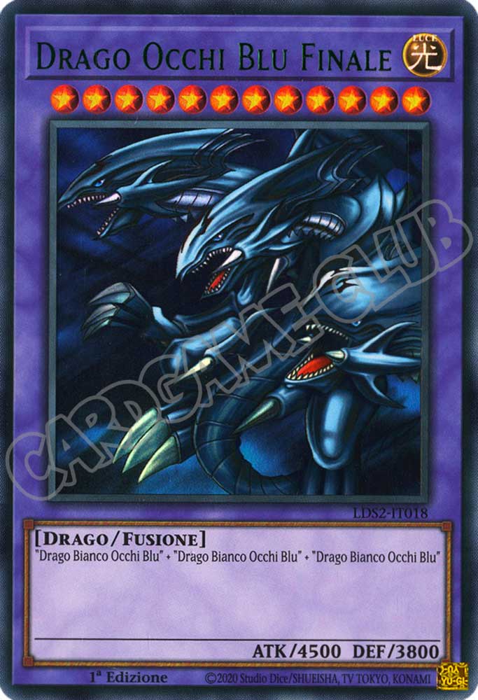 LDS2-IT018 Drago Occhi Blu Finale (scritta VERDE) ultra rara 1a Edizione (IT) -NEAR MINT-