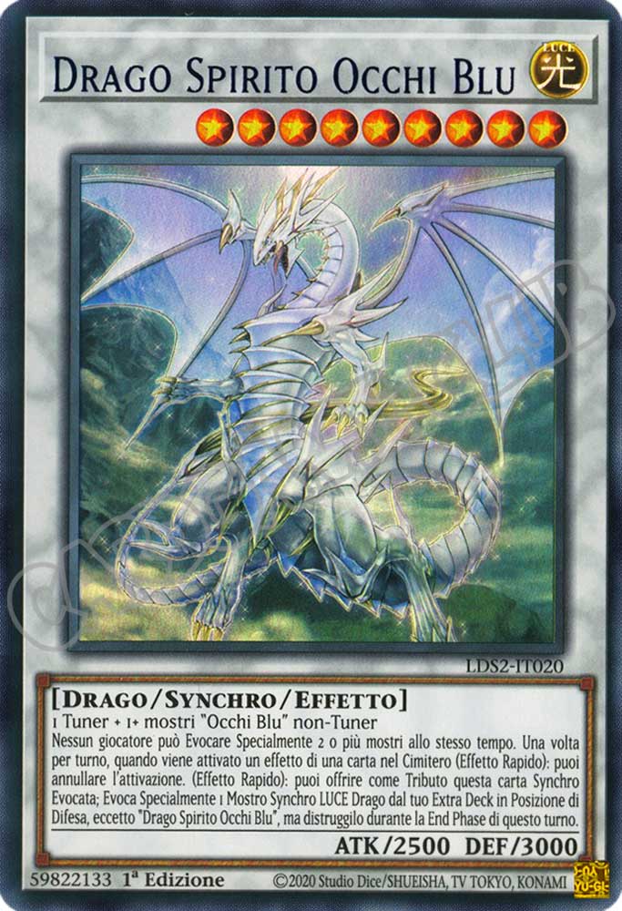 LDS2-IT020 Drago Spirito Occhi Blu (scritta BLU) ultra rara 1a Edizione (IT) -NEAR MINT-