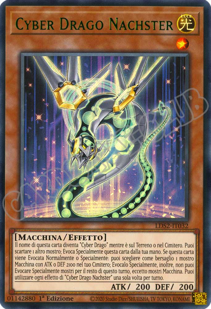 LDS2-IT032 Cyber Drago Nachster (scritta VERDE) ultra rara 1a Edizione (IT) -NEAR MINT-