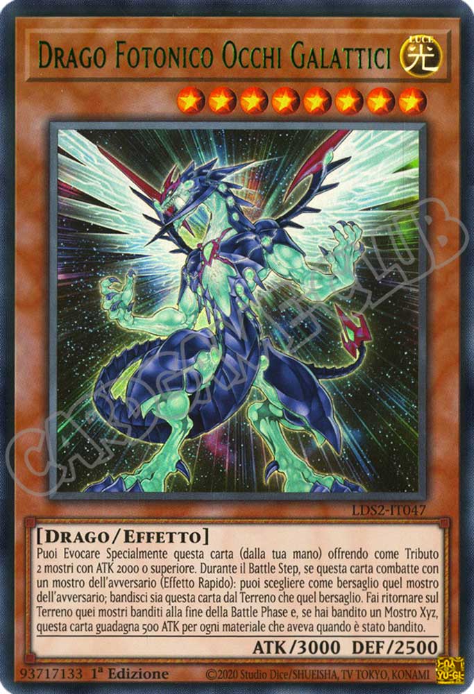 LDS2-IT047 Drago Fotonico Occhi Galattici (scritta VERDE) ultra rara 1a Edizione (IT) -NEAR MINT-