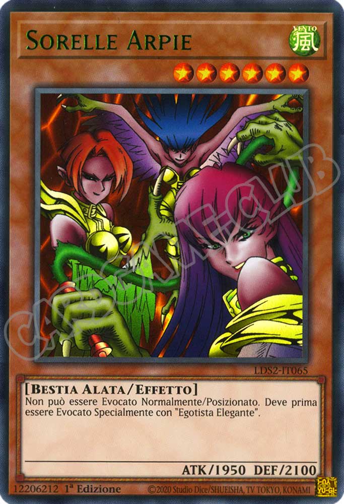 LDS2-IT065 Sorelle Arpie (scritta VERDE) ultra rara 1a Edizione (IT) -NEAR MINT-