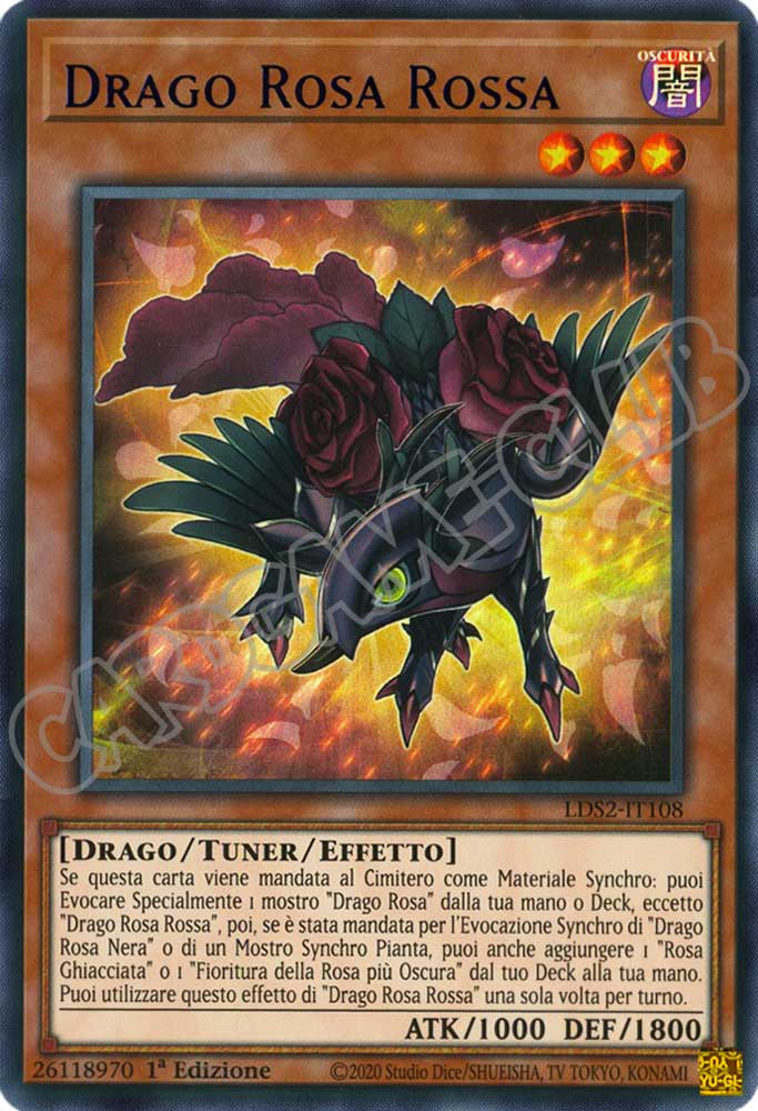 LDS2-IT108 Drago Rosa Rossa (scritta BLU) ultra rara 1a Edizione (IT) -NEAR MINT-