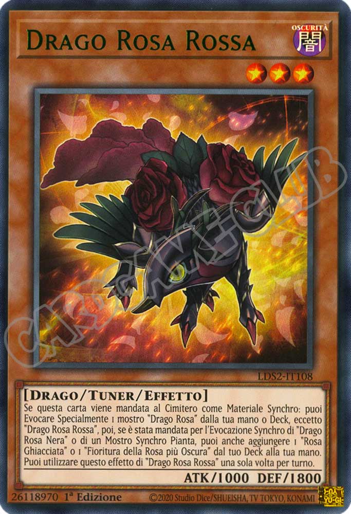 LDS2-IT108 Drago Rosa Rossa (scritta VERDE) ultra rara 1a Edizione (IT) -NEAR MINT-