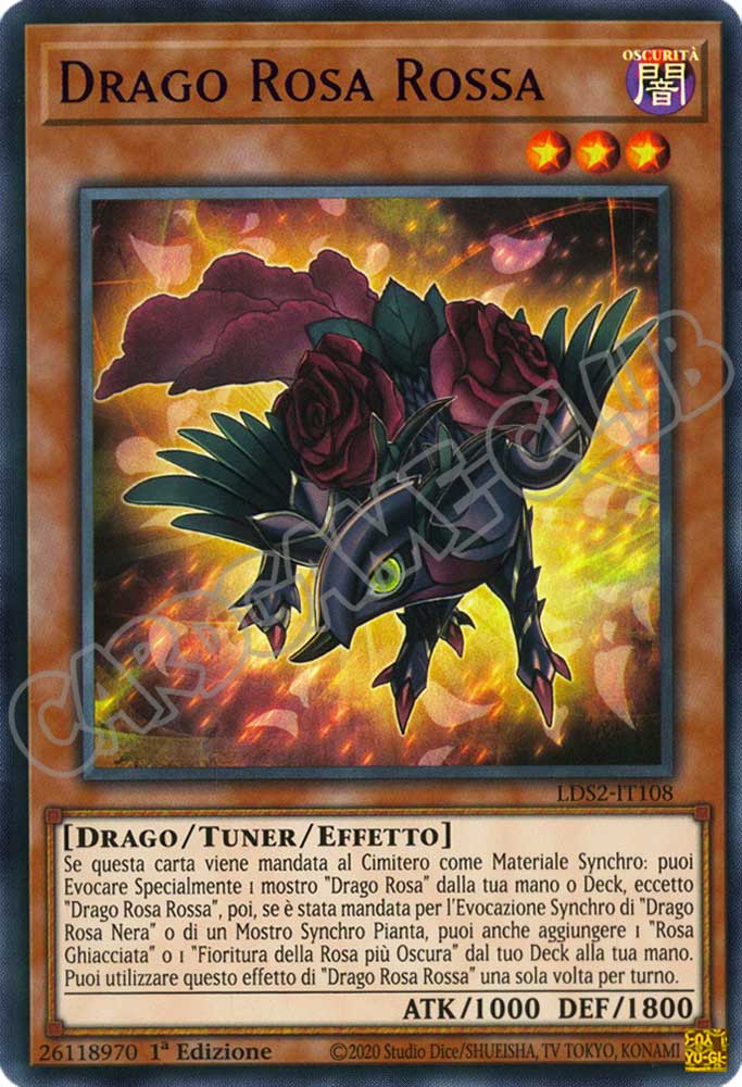 LDS2-IT108 Drago Rosa Rossa (scritta VIOLA) ultra rara 1a Edizione (IT) -NEAR MINT-