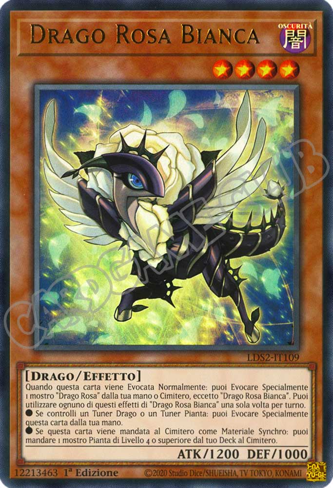 LDS2-IT109 Drago Rosa Bianca (scritta ORO) ultra rara 1a Edizione (IT) -NEAR MINT-