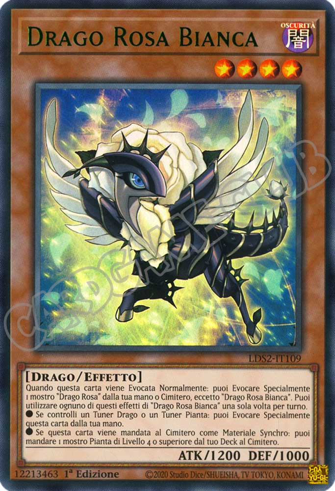 LDS2-IT109 Drago Rosa Bianca (scritta VERDE) ultra rara 1a Edizione (IT) -NEAR MINT-