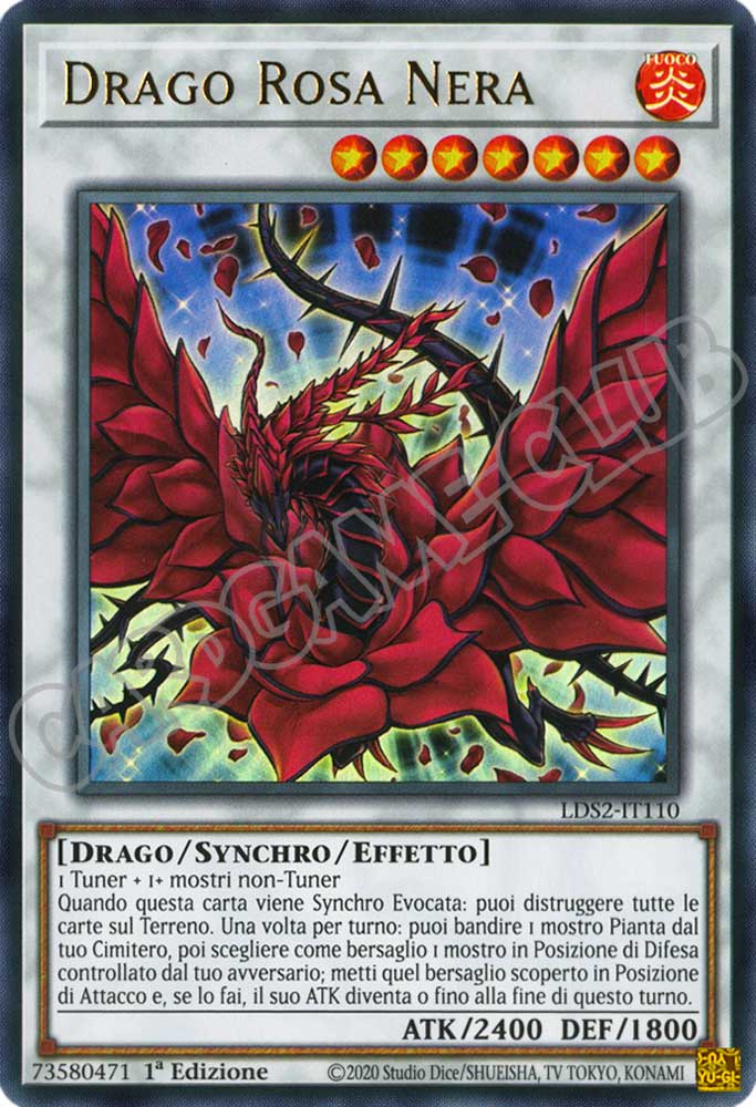 LDS2-IT110 Drago Rosa Nera (scritta ORO) ultra rara 1a Edizione (IT) -NEAR MINT-