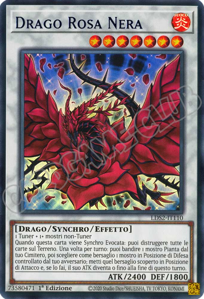 LDS2-IT110 Drago Rosa Nera (scritta BLU) ultra rara 1a Edizione (IT) -NEAR MINT-