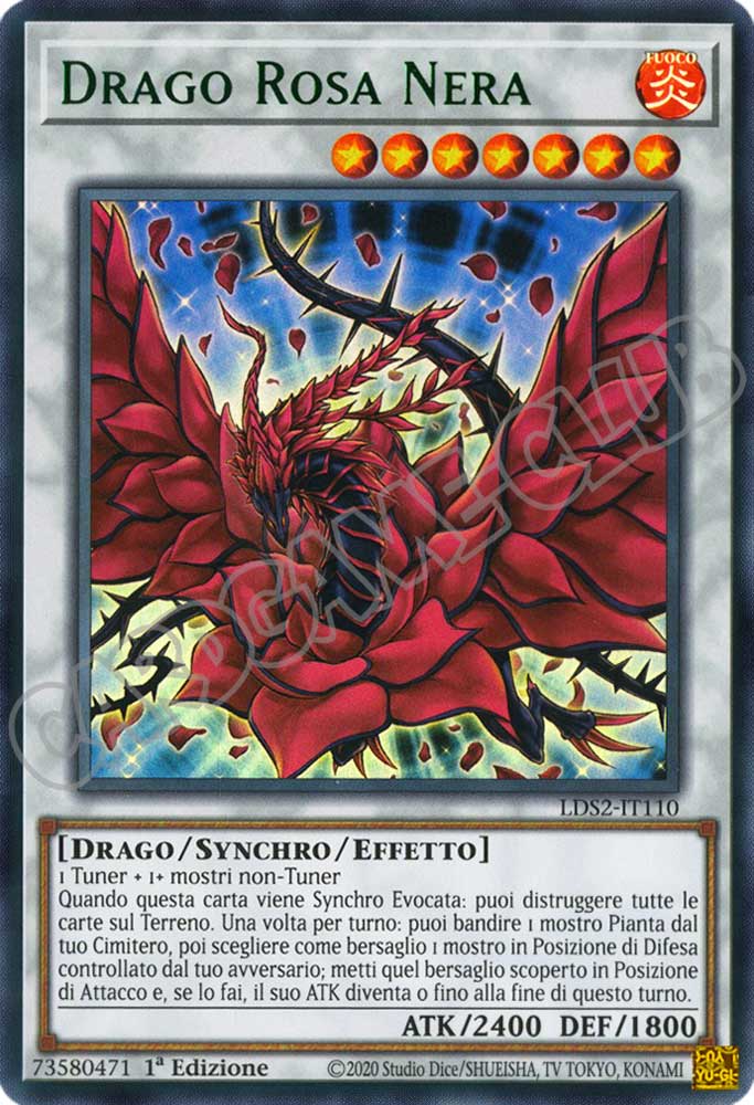 LDS2-IT110 Drago Rosa Nera (scritta VERDE) ultra rara 1a Edizione (IT) -NEAR MINT-
