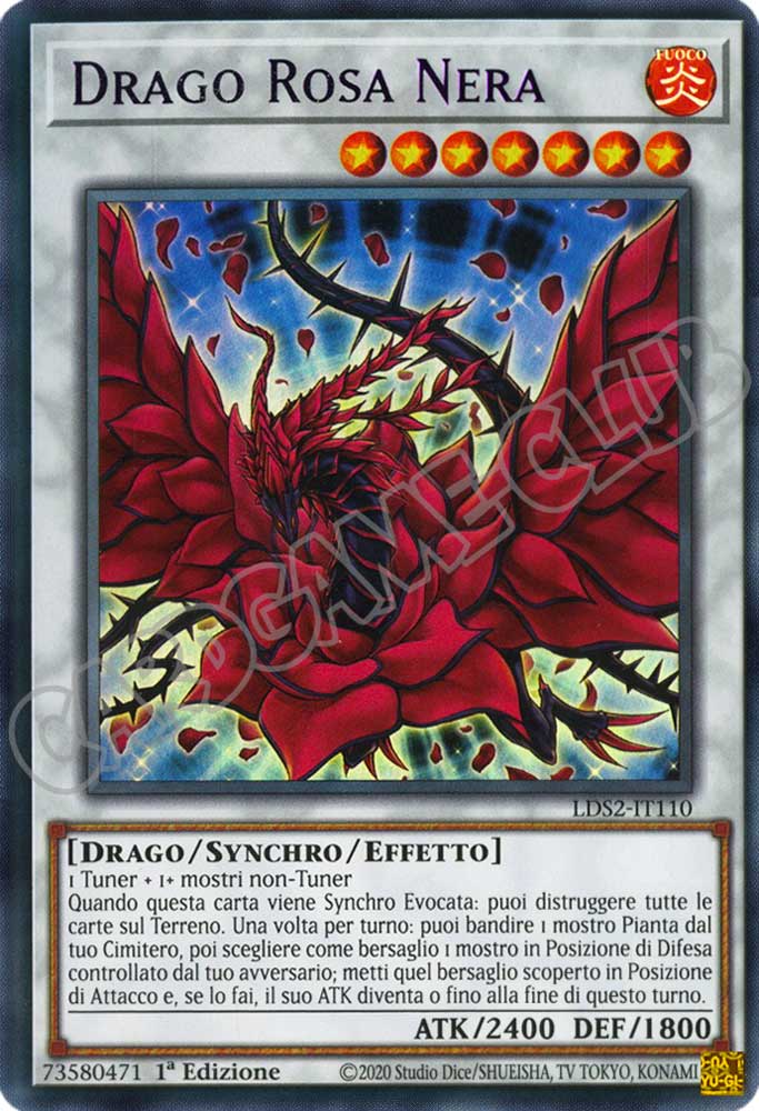 LDS2-IT110 Drago Rosa Nera (scritta VIOLA) ultra rara 1a Edizione (IT) -NEAR MINT-