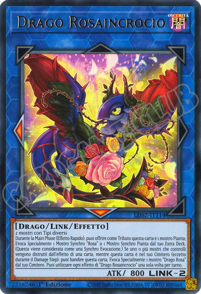 LDS2-IT114 Drago Rosaincrocio (scritta ORO) ultra rara 1a Edizione (IT) -NEAR MINT-