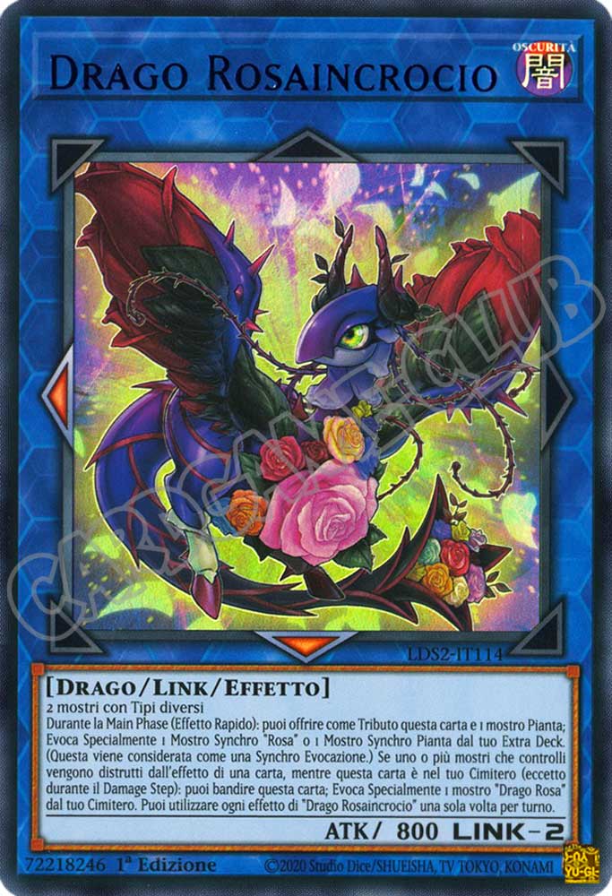 LDS2-IT114 Drago Rosaincrocio (scritta BLU) ultra rara 1a Edizione (IT) -NEAR MINT-