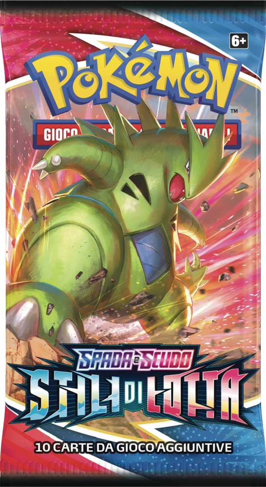 Pokemon Spada e Scudo Stili di Lotta artwork Tyranitar busta 10 carte (IT)