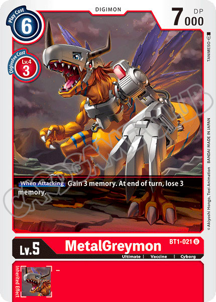 BT01-EN021 MetalGreymon non comune normale (EN) -NEAR MINT-