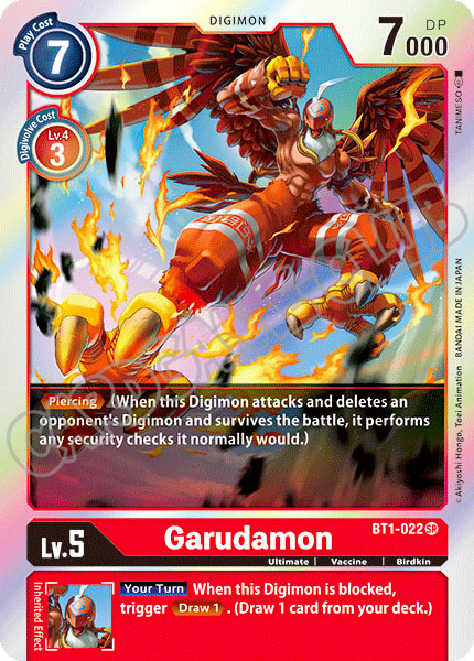 BT01-EN022 Garudamon super rara foil (EN) -NEAR MINT-