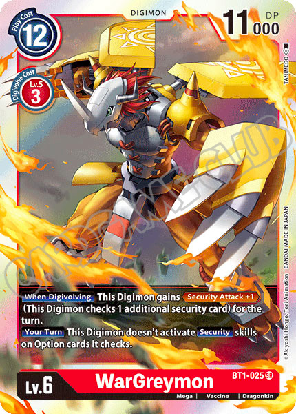 BT01-EN025 WarGreymon super rara foil (EN) -NEAR MINT-