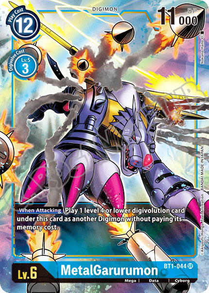 BT01-EN044 MetalGarurumon super rara foil parallela (EN) -NEAR MINT-