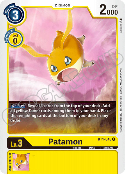 BT01-EN048 Patamon rara normale (EN) -NEAR MINT-