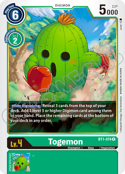 BT01-EN074 Togemon rara normale (EN) -NEAR MINT-
