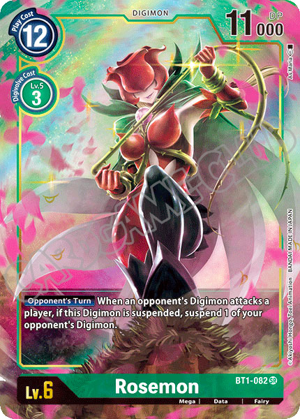 BT01-EN082 Rosemon super rara foil parallela (EN) -NEAR MINT-