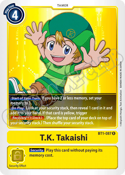 BT01-EN087 T.K. Takaishi rara normale (EN) -NEAR MINT-