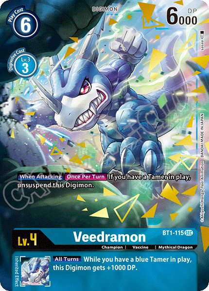 BT01-EN115 Veedramon rara segreta foil parallela (EN) -NEAR MINT-