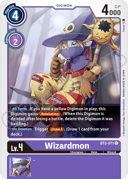BT02-EN071 Wizardmon comune normale (EN) -NEAR MINT-