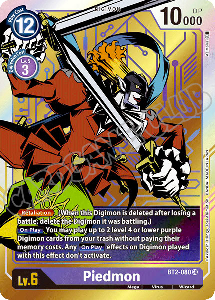 BT02-EN080 Piedmon super rara foil parallela (EN) -NEAR MINT-