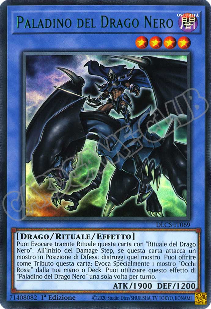 DLCS2IT069 Paladino del Drago Nero (scritta verde) ultra rara 1a edizione (IT)