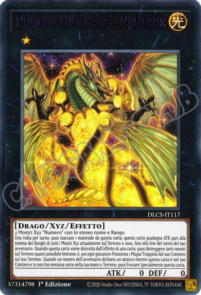 DLCS2IT117 Numero 100: Drago Numeron (scritta verde) ultra rara 1a edizione (IT)