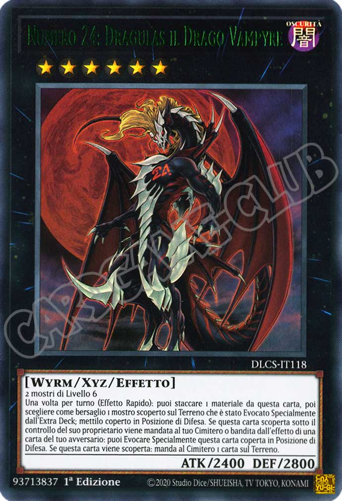 DLCS2IT118 Numero 24: Dragulas il Drago Vampyre (scritta verde) ultra rara 1a edizione (IT)