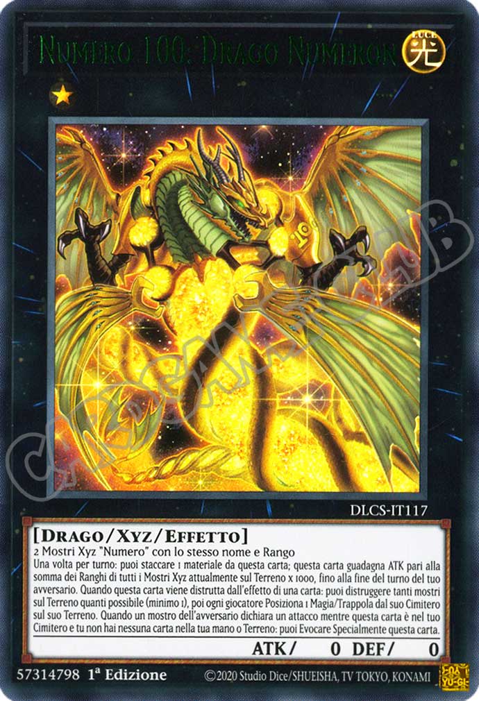 DLCS3IT117 Numero 100: Drago Numeron (scritta viola) ultra rara 1a edizione (IT)