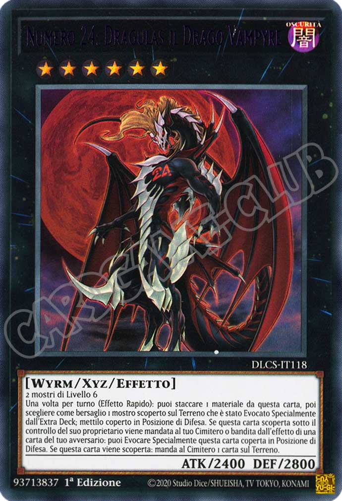 DLCS3IT118 Numero 24: Dragulas il Drago Vampyre (scritta viola) ultra rara 1a edizione (IT)